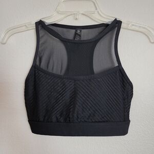 90 Degree By Reflex Black High-Neck Mesh Panel Sports Bra
